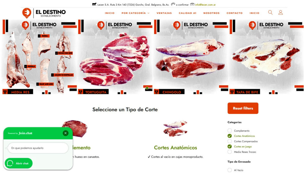 VENTA ONLINE DE MEDIAS RESES, CORTES ANATOMICOS Y COMPLEMENTOS